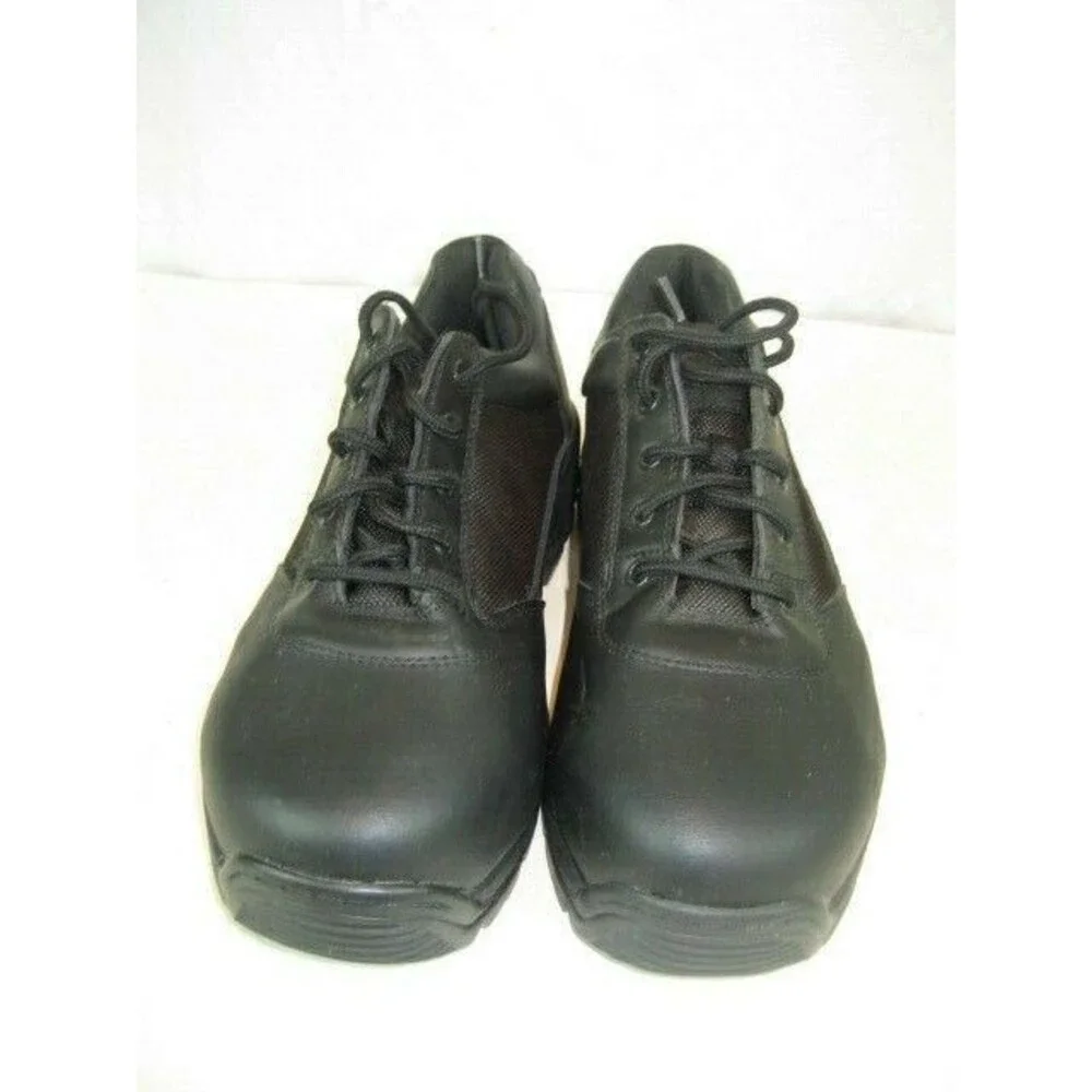 Mens Interceptor Industrial Tactical Black Leather Steel Toe Oxfords sz 9.5